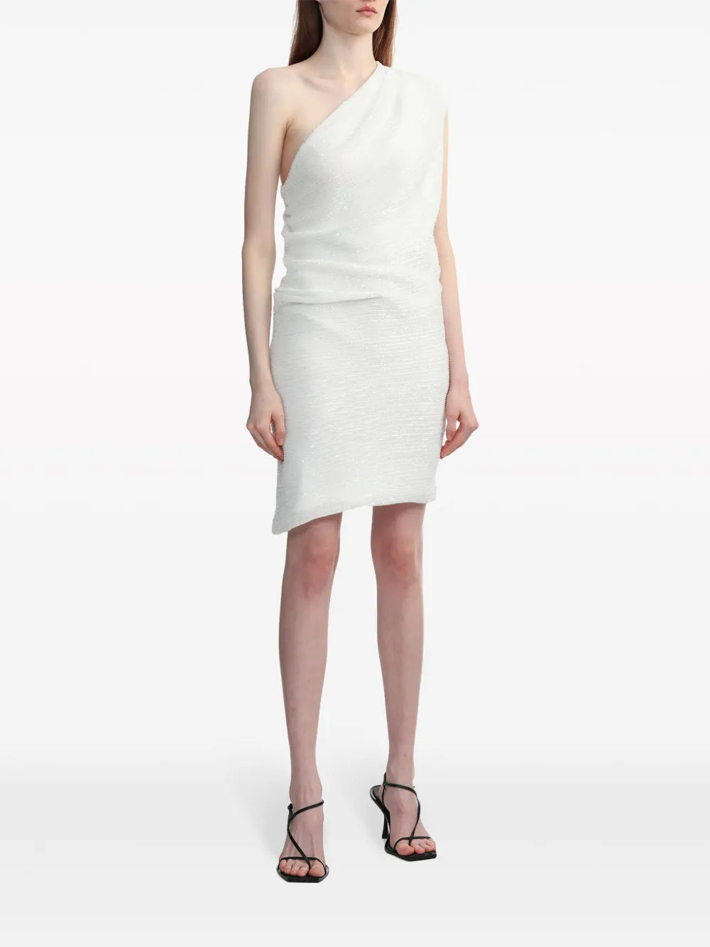 One-Shoulder Cotton-Blend Minidress