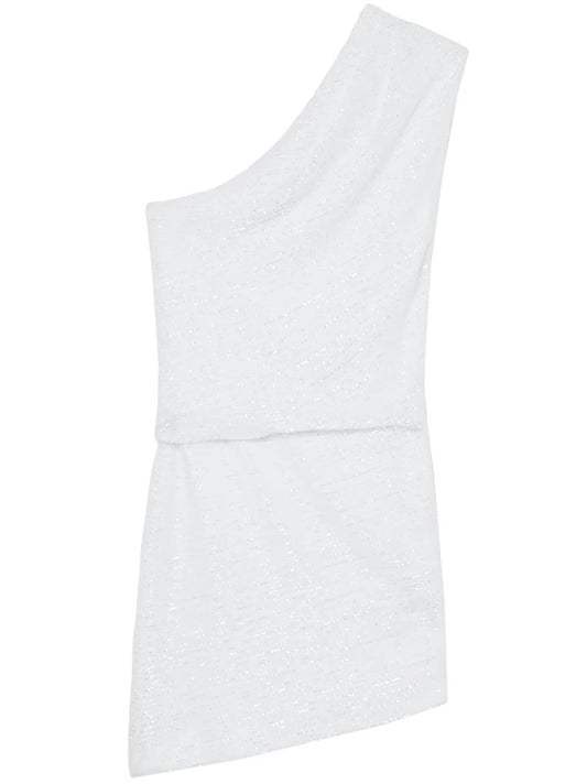 One-Shoulder Cotton-Blend Minidress