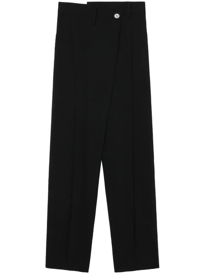 High-Waisted Straight-Leg Wool Trousers