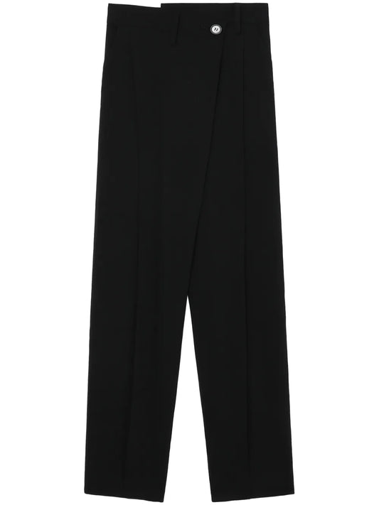 High-Waisted Straight-Leg Wool Trousers