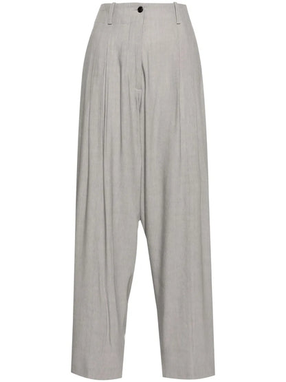 Pleat-Detail Wide-Leg Trousers