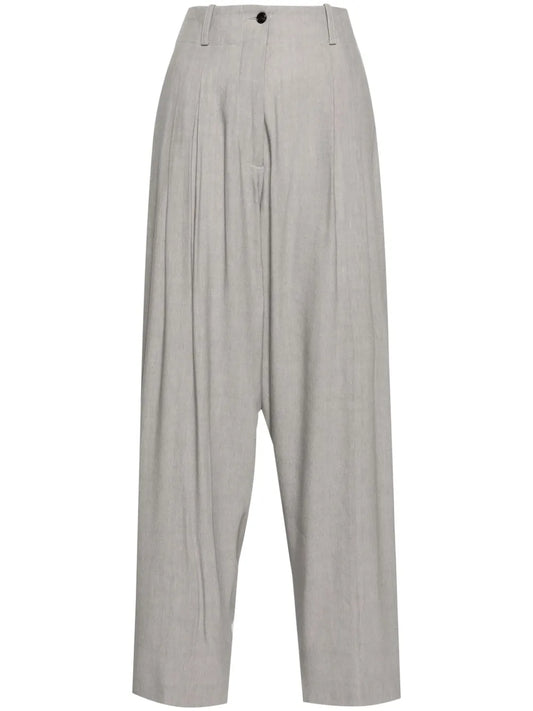 Pleat-Detail Wide-Leg Trousers