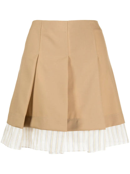 Panelled Pleated Miniskirt