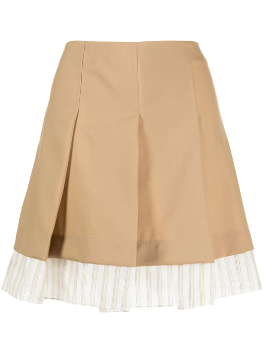Panelled Pleated Miniskirt