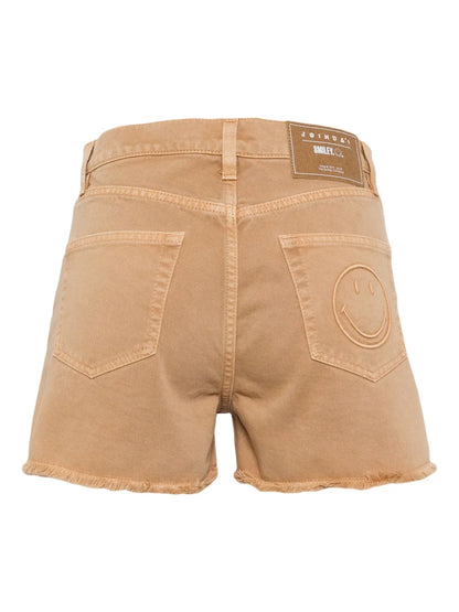 Smiley-Face Denim Shorts