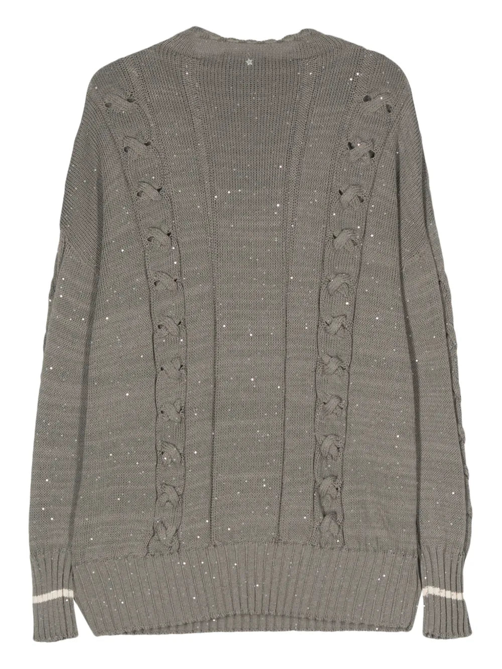 Sequin-Embellished Cable-Knit Jumper