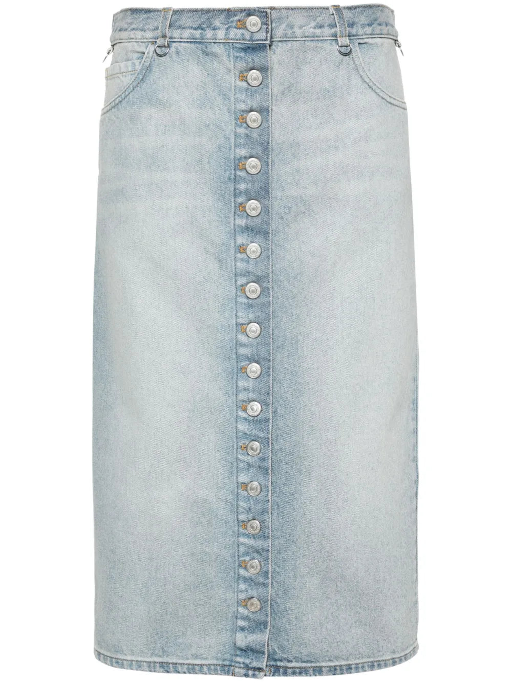 D-Rings Denim Midi Skirt