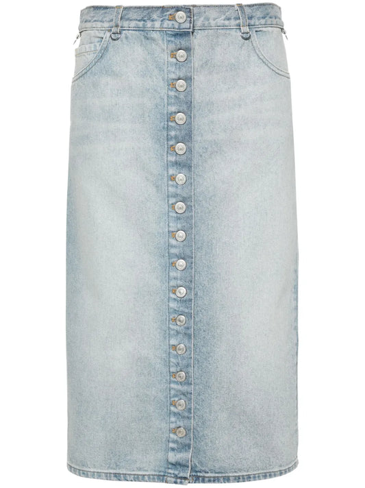 D-Rings Denim Midi Skirt