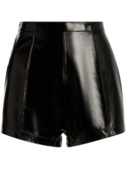 High-Shine Leather Shorts