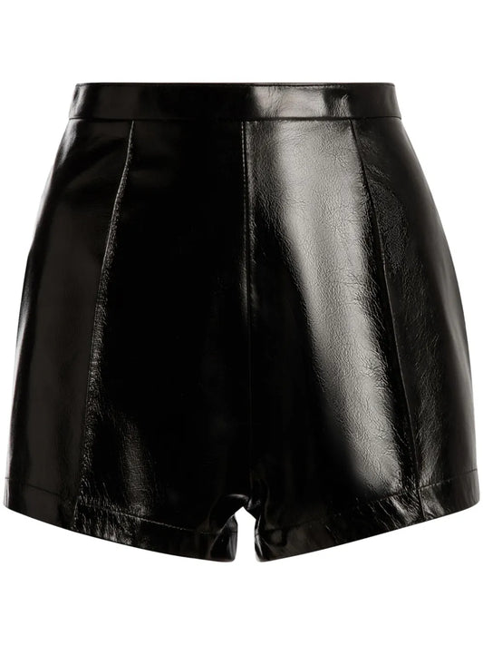 High-Shine Leather Shorts