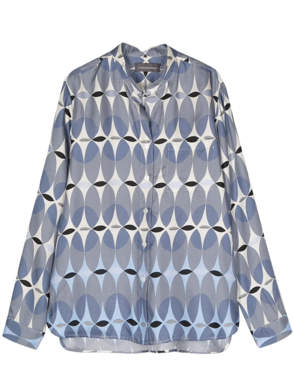 Monogram-Pattern Silk Shirt