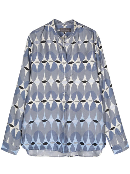 Monogram-Pattern Silk Shirt