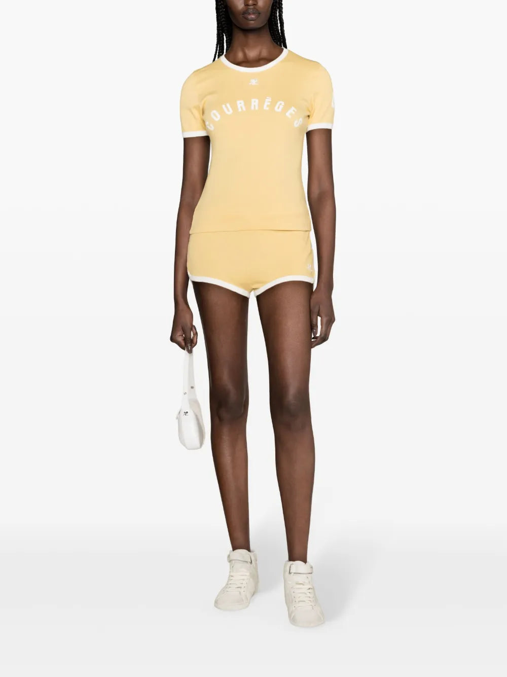 Contrast Cotton Mini Shorts