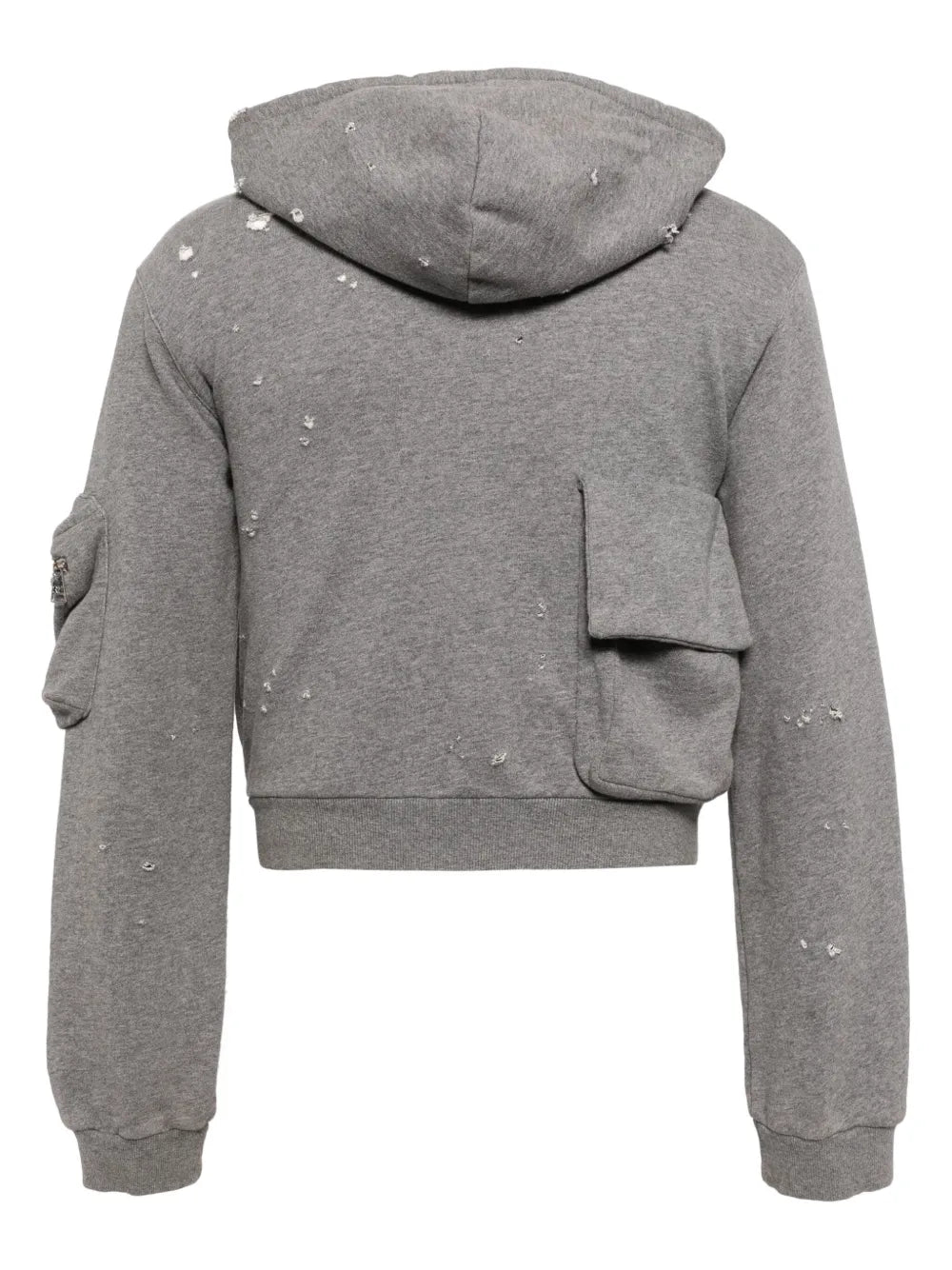 Distressed Logo-Print Hooded Jacket