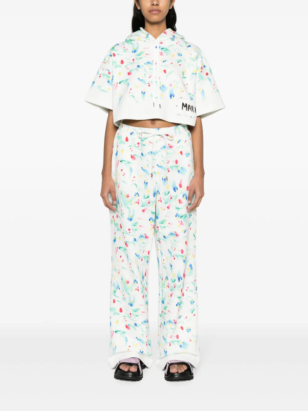 Floral-Print Cotton Hoodie