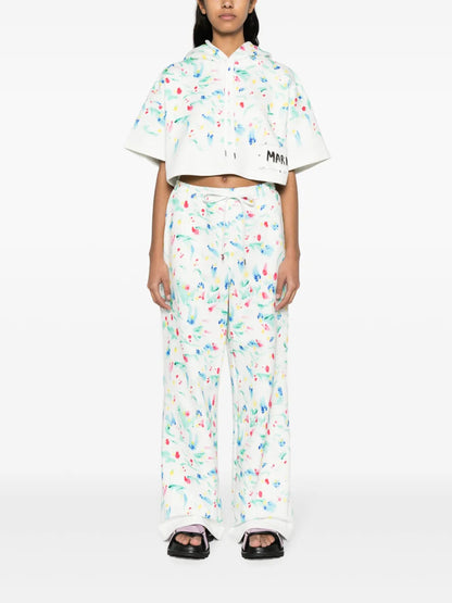Floral-Print Cotton Hoodie