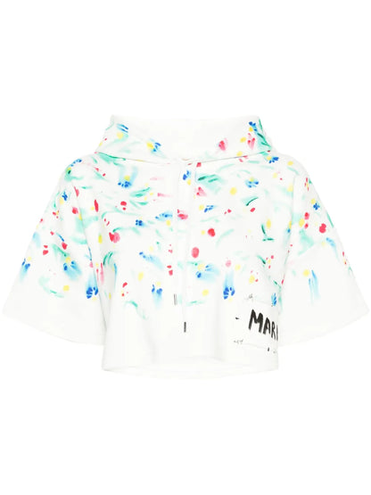 Floral-Print Cotton Hoodie
