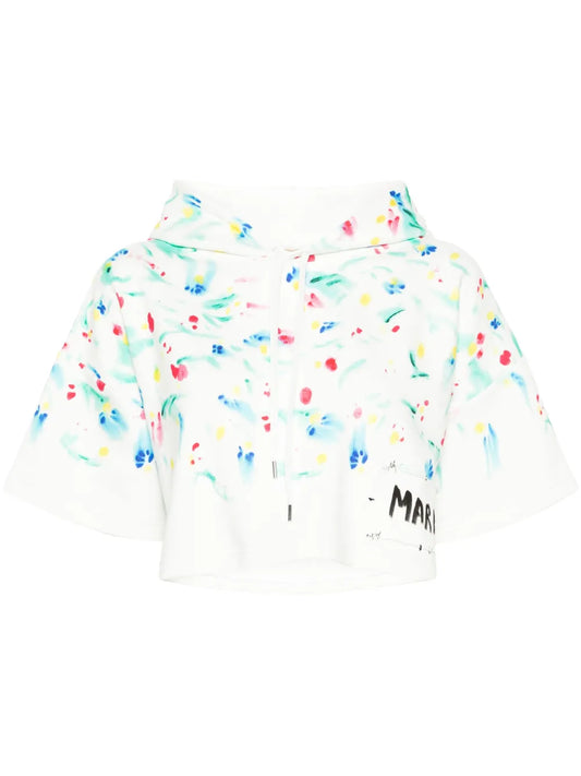 Floral-Print Cotton Hoodie