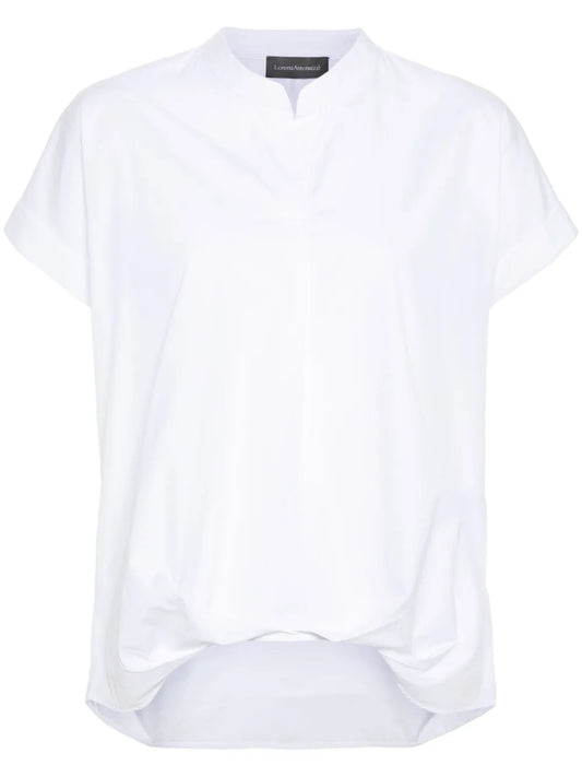 Gathered Poplin Blouse