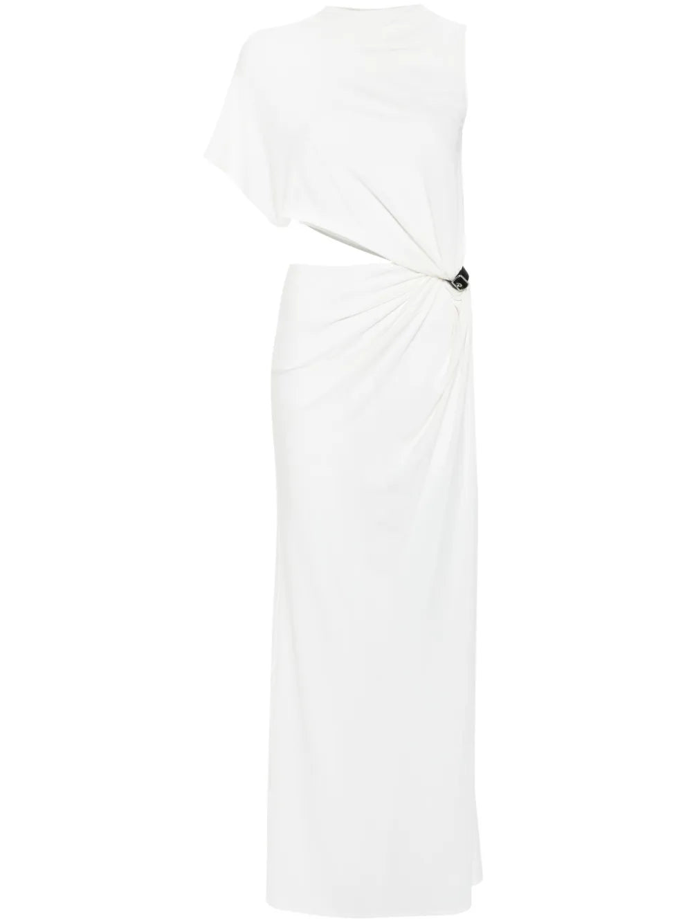 Asymmetric Crepe Maxi Dress