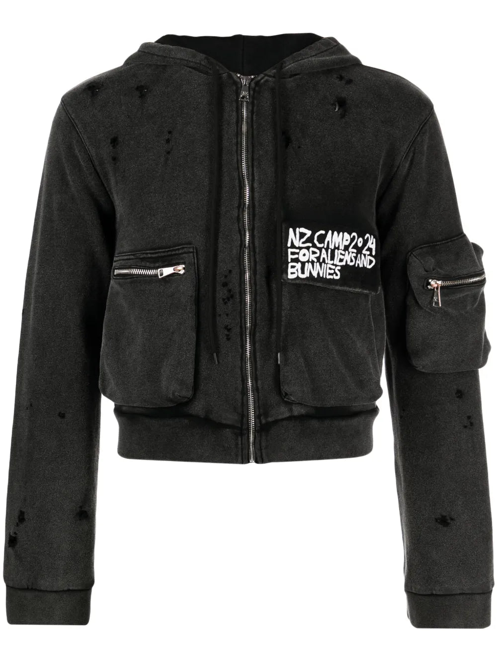 Camp-Slogan Cargo-Pocket Hoodie