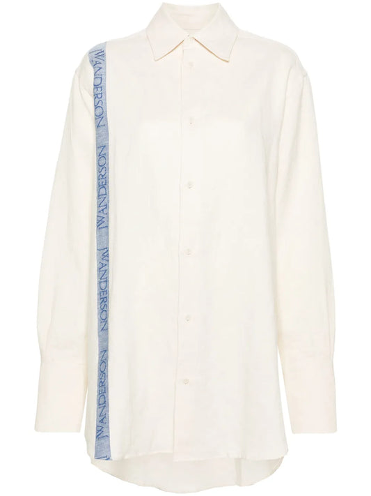 Logo-Stripe Cotton Blend Shirt