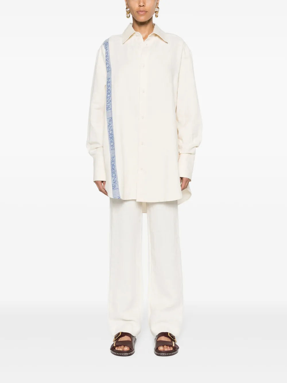 Logo-Stripe Cotton Blend Shirt