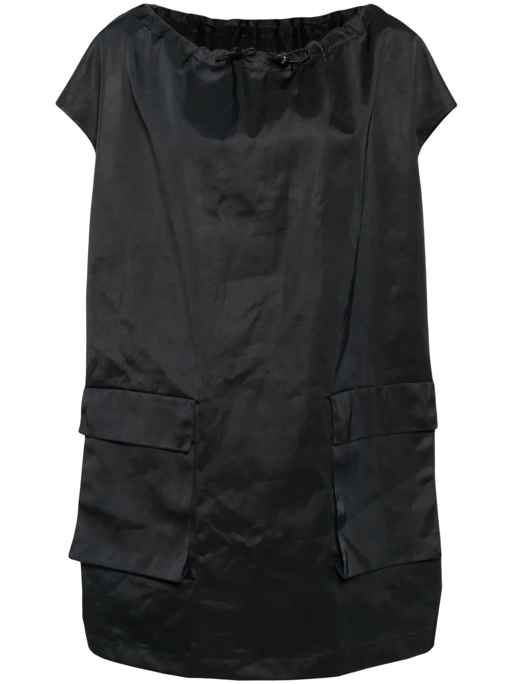 Drawstring-Neck Cargo Minidress