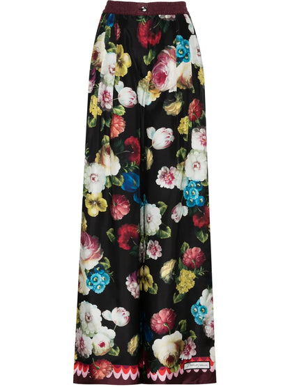 Floral Wide-Leg Trousers
