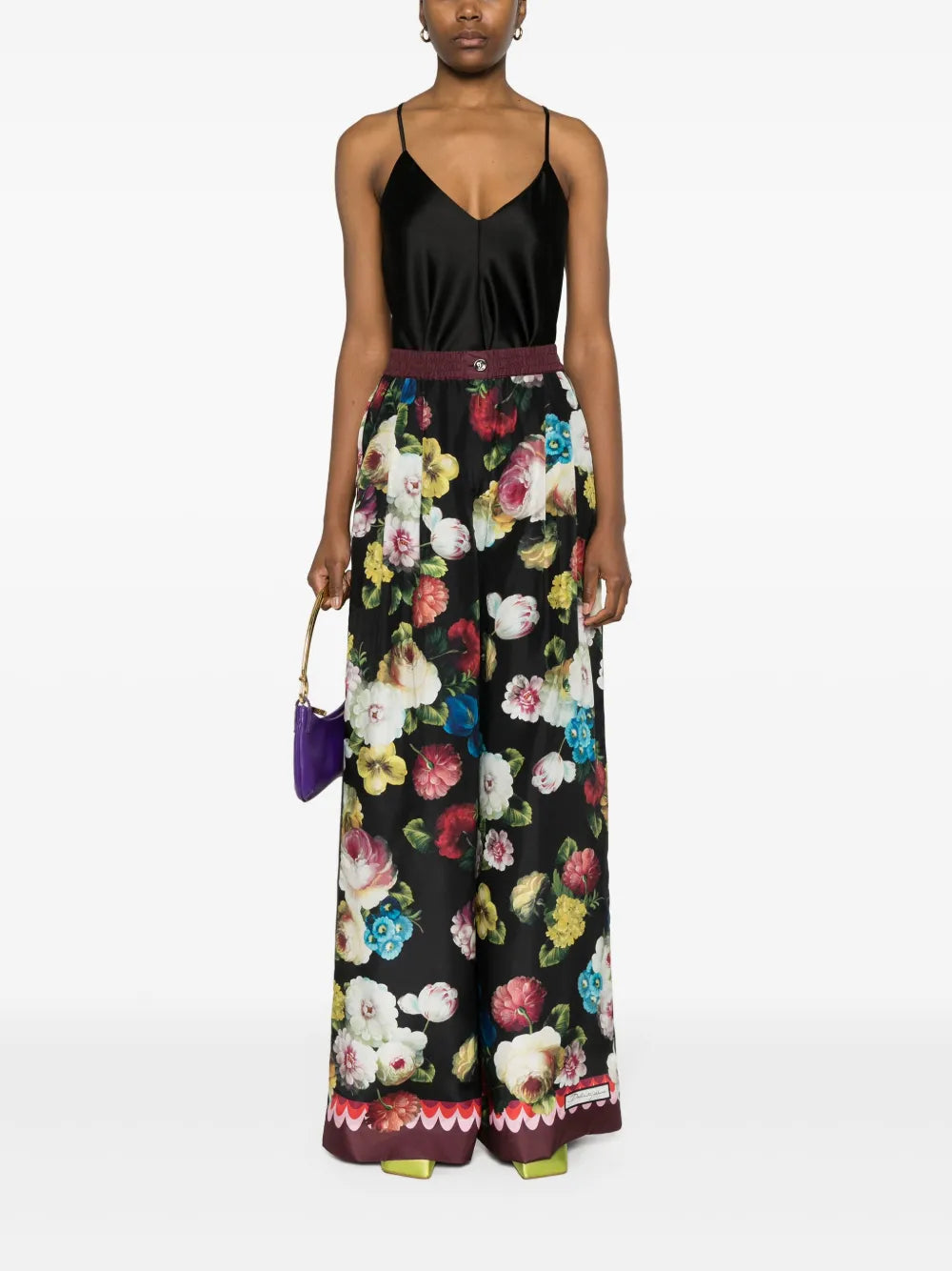 Floral Wide-Leg Trousers