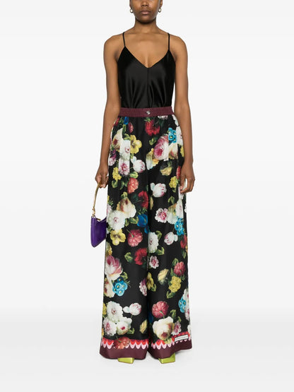 Floral Wide-Leg Trousers