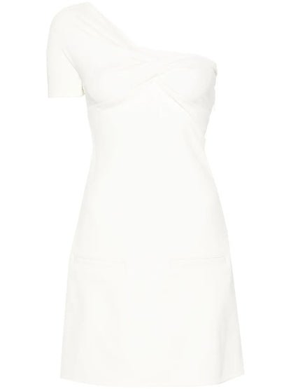 One-Shoulder Twist Crepe Minidress