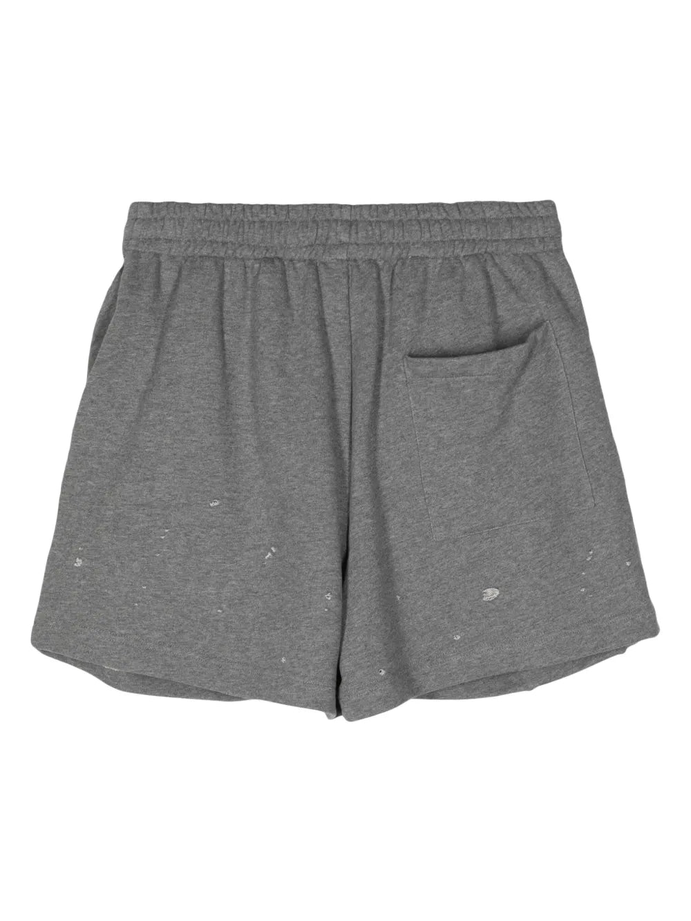 Slogan-Print Distressed Track Shorts