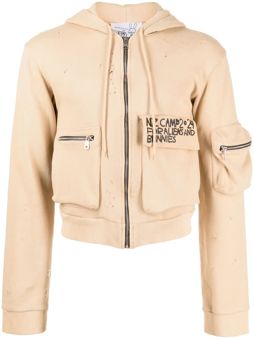 Camp-Slogan Cargo-Pocket Hoodie