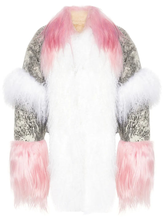 Shearling-Inserts Suede Jacket
