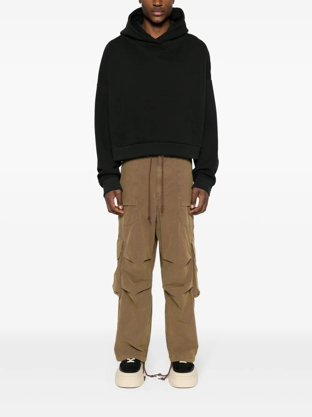 Drop-Shoulder Cotton Hoodie