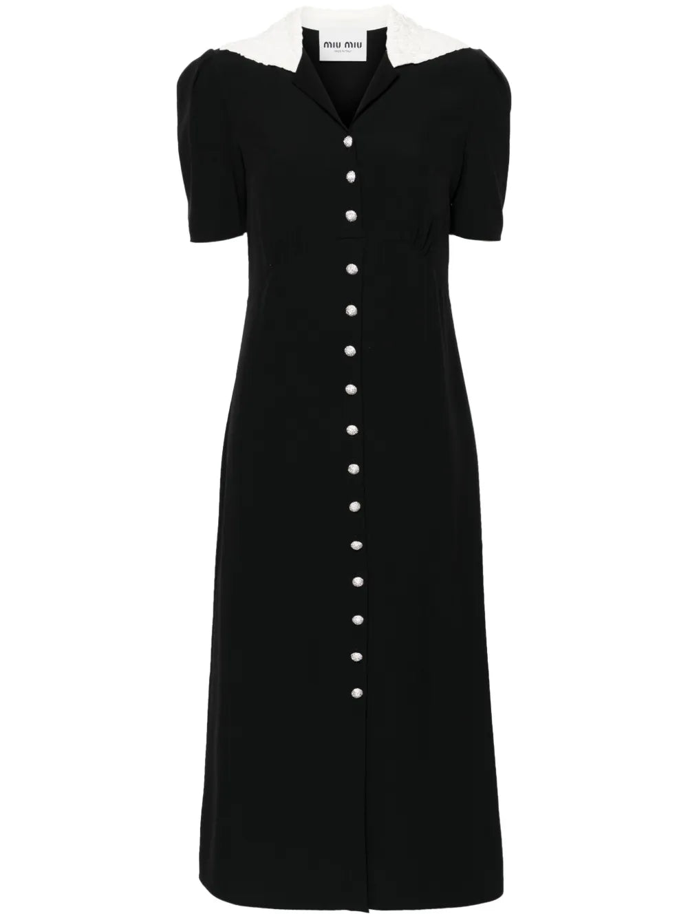 Crystal-Embellished Crepe Flared Dress