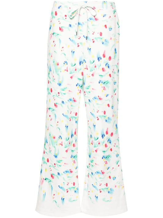 Floral-Print Cotton Track Pants