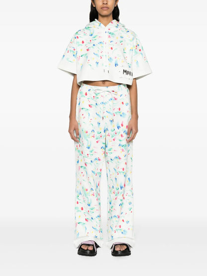 Floral-Print Cotton Track Pants