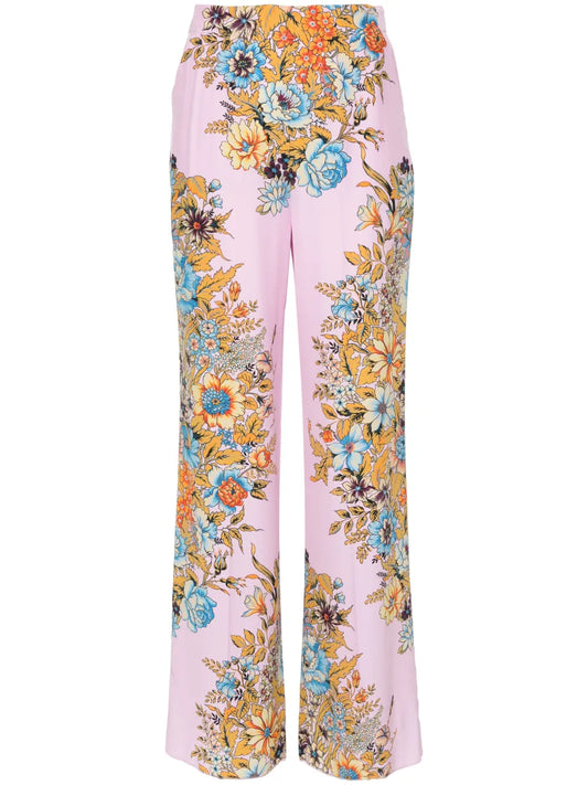 Floral-Print Straight-Leg Trousers
