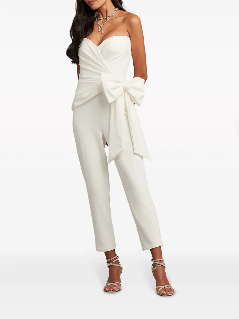 Bow-Detail Cropped Jumpsuit