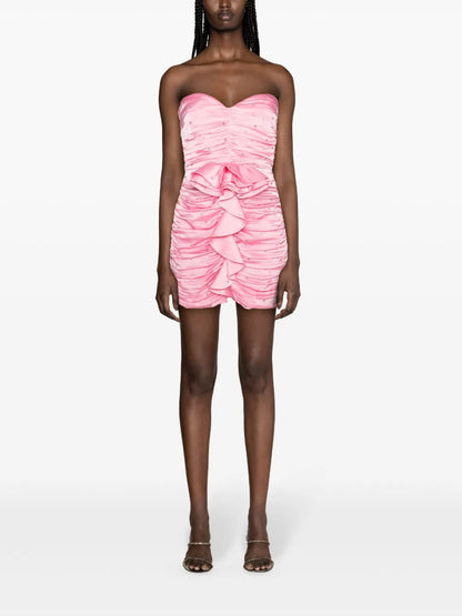 Crystal-Embellished Ruched Minidress