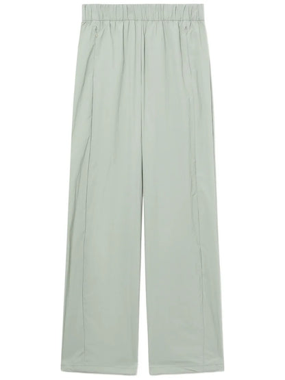 Elasticated-Waist Straight-Leg Trousers