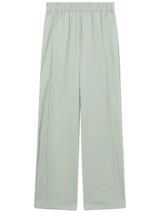 Elasticated-Waist Straight-Leg Trousers
