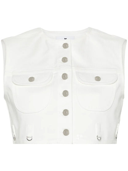 Cropped Denim Vest