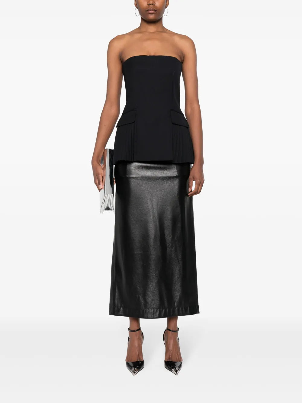 Vita Bustier Pleated Top