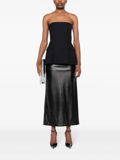 Vita Bustier Pleated Top