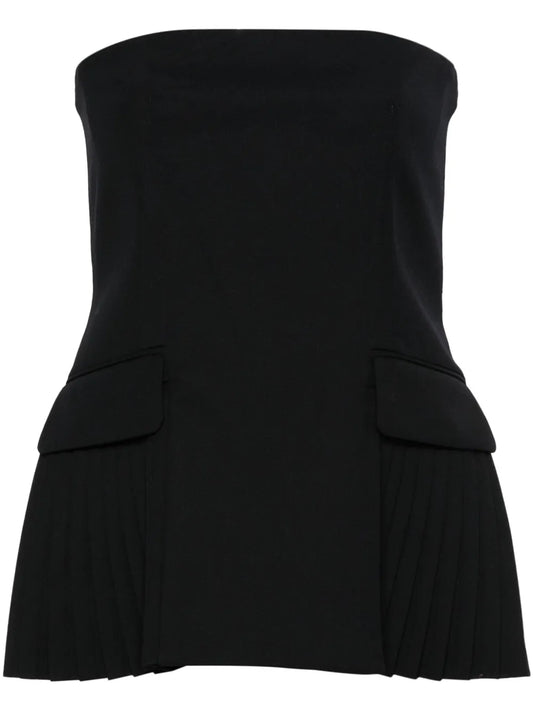 Vita Bustier Pleated Top