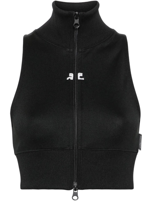 Zip-Up Cropped Vest