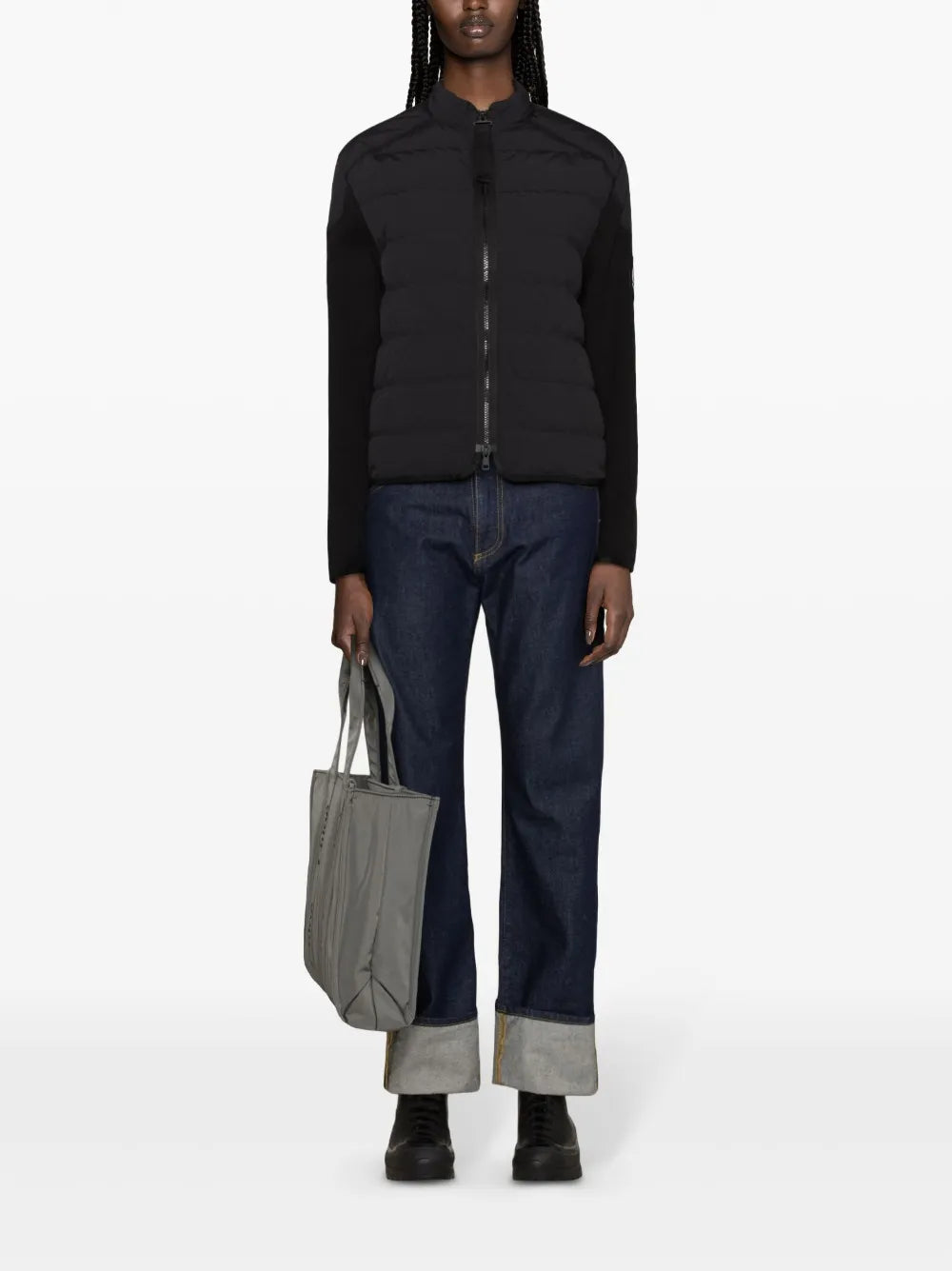 Padded-Panels Knitted Cardigan